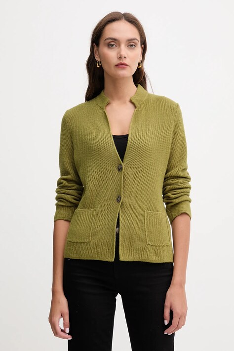 United Colors of Benetton kardigan z dodatkiem wełny kolor zielony 1235D6934