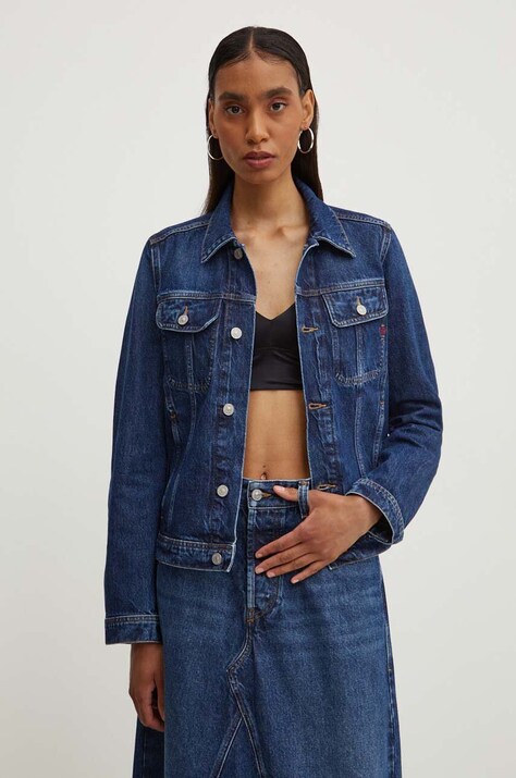 Diesel geacă din denim DE-BONNY femei, culoarea bleumarin, de tranziție, A09970.09I27