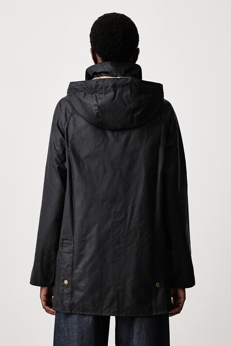 Barbour Długa kurtka damska bawełniana HIGHCLERE granatowa LWX1262