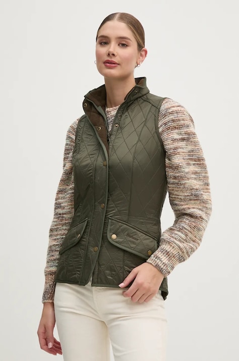Barbour vesta Cavalry Quilted Gilet femei, culoarea verde, de tranzitie, LGI0016