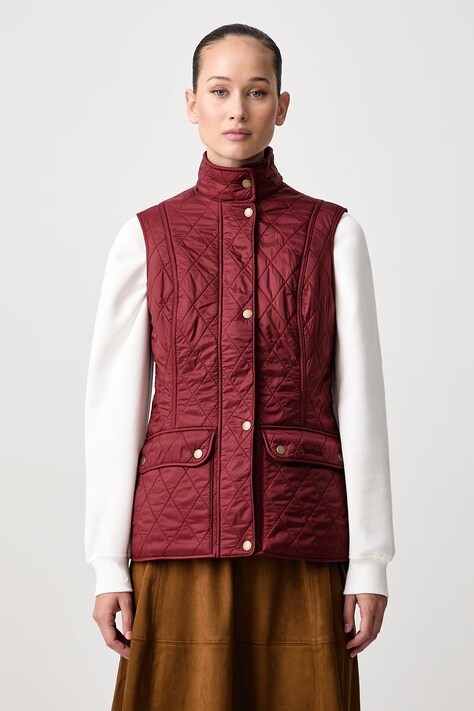 Barbour Vesta dámská Wray Quilted Gilet burgundská LGI0017