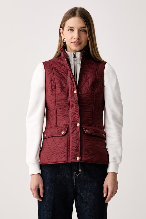 Barbour Ujjatlan kabát női Wray Quilted Gilet burgundia LGI0017