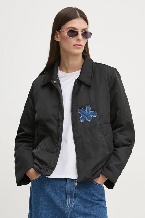Renewed bomber dzseki Creative Upcycling női, fekete, átmeneti, Renewed INTU x Answear