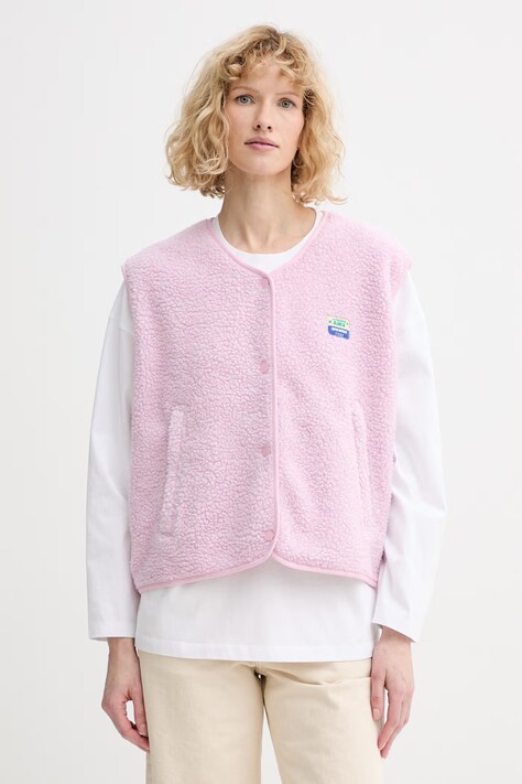 American Vintage bezrękawnik kolor różowy przejściowy HOK16B