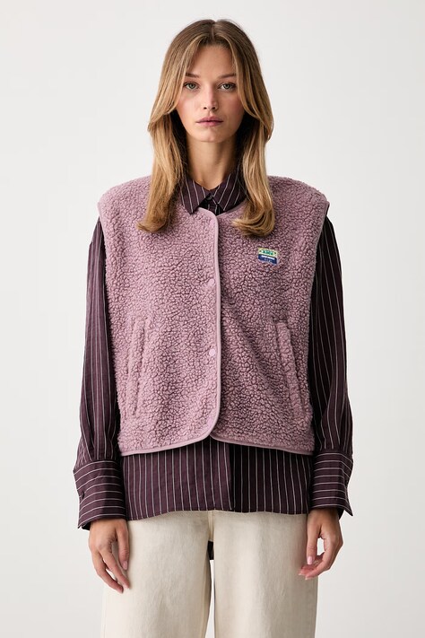 American Vintage vestă pentru femei din polar roz HOK16B