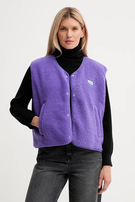 American Vintage vestă culoarea violet, de tranziție, HOK16B
