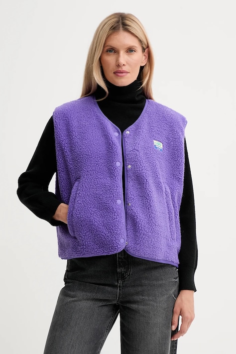 American Vintage vestă culoarea violet, de tranziție, HOK16B