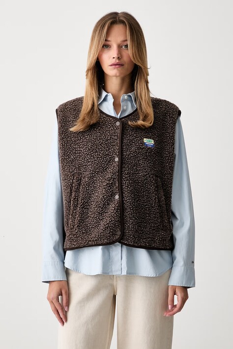 American Vintage vestă pentru femei din polar maro HOK16B