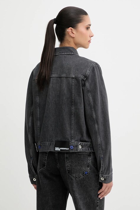 Бавовняна джинсова куртка Karl Lagerfeld Jeans — AA00-KUD0GF, сірий — фото 3