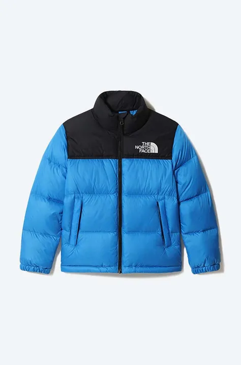 The North Face kurtka puchowa dziecięca Youth 1996 Retro Nuptse kolor niebieski