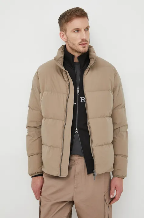 Пухова куртка Emporio Armani чоловіча колір бежевий зимова