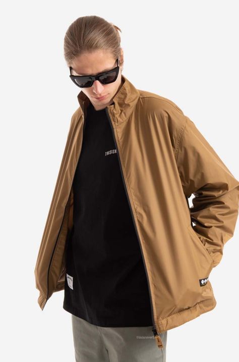 Bunda thisisneverthat Nylon Crew TN221WOWLS03-COYOTE, pánska, béžová farba, prechodná, oversize