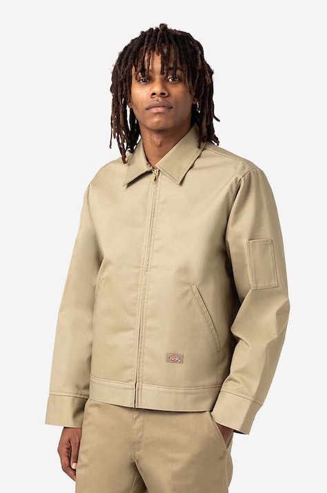 Dickies geacă Dickies Lined Eisenhower Jacket DK0A4XK4KHK bărbați, culoarea bej, de tranziție DK0A4XK4KHK-beige
