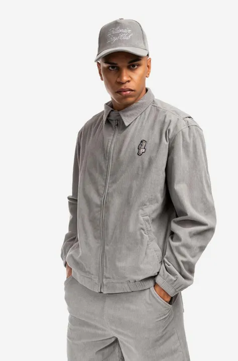 Jakna od samta Billionaire Boys Club Corduroy Harrington Jacket boja: siva, za prijelazno razdoblje, B22204-GREY