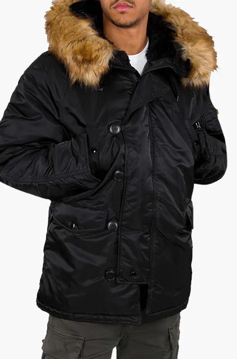 Alpha Industries jacket N3B men's black color 100106.03