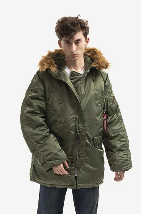 Alpha Industries jacket N3B men's green color 100106.01
