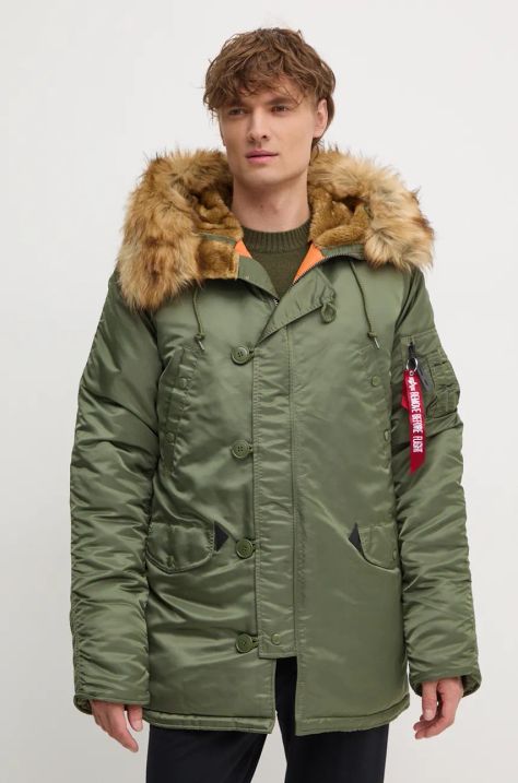 Jakna Alpha Industries N3B VF 59 za muškarce, boja: zelena, za zimu, 103141.01-green