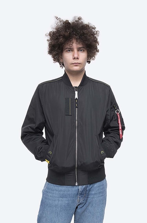 Alpha Industries kurtka bomber MA-1 Parachute męski kolor czarny przejściowa 116104.03-CZARNY