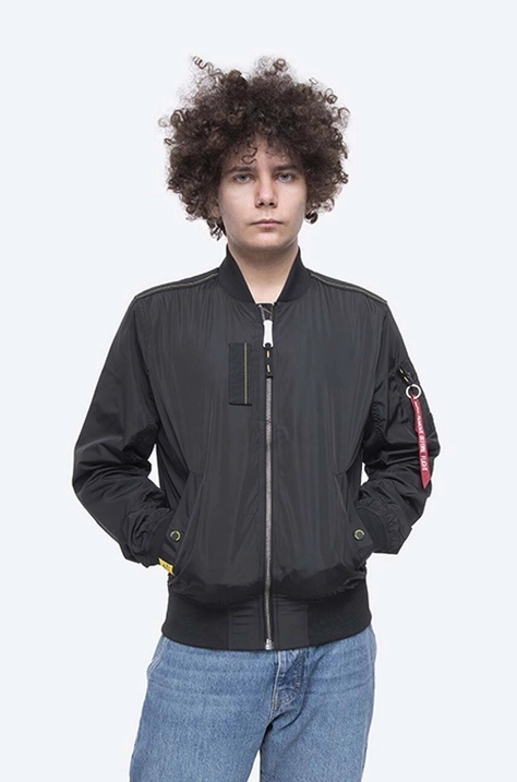 Куртка-бомбер Alpha Industries MA-1 Parachute мужской цвет чёрный переходная 116104.03-black