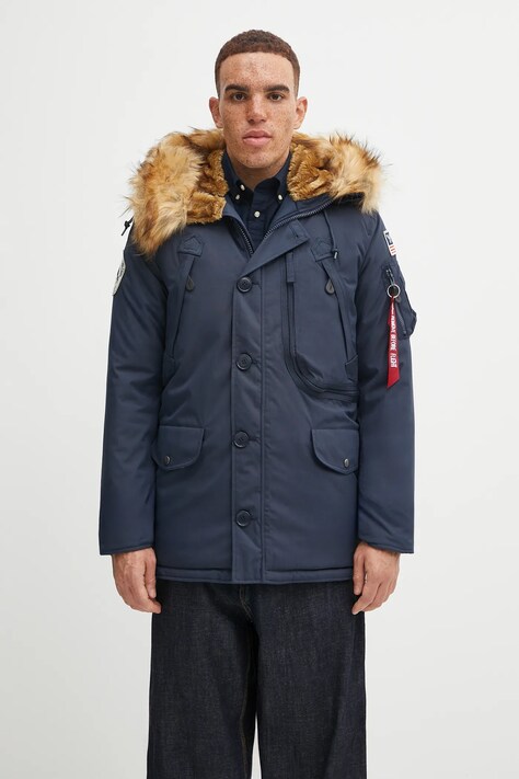 Alpha Industries jacket Polar Jacket men's navy blue color 123144.07