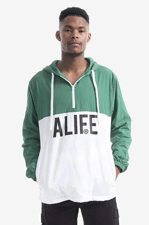 Alife jacket men's green color Alife Registered Logo ALISS20-28 HUNTER GREEN/WHITE