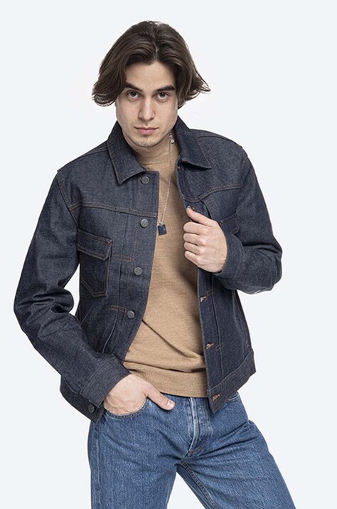 Бавовняна джинсова куртка A.P.C. Kurtka A.P.C. Veste Jean Work CODBS-H02191 INDIGO колір синій перехідна CODBS.H02191-INDIGO