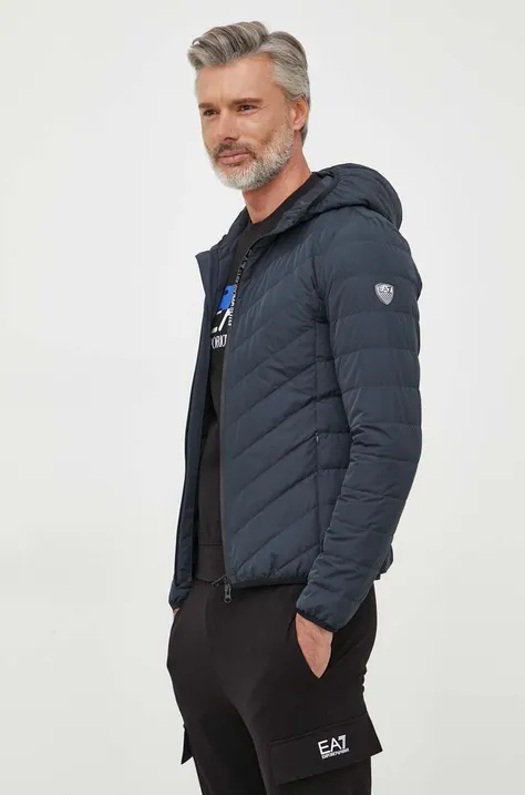 Pernata jakna EA7 Emporio Armani za muškarce, boja: tamno plava, za prijelazno razdoblje