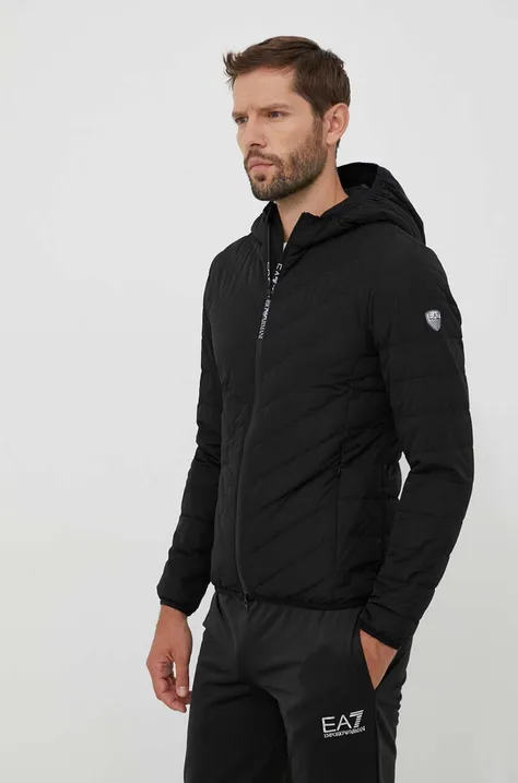 Pernata jakna EA7 Emporio Armani za muškarce, boja: crna, za prijelazno razdoblje