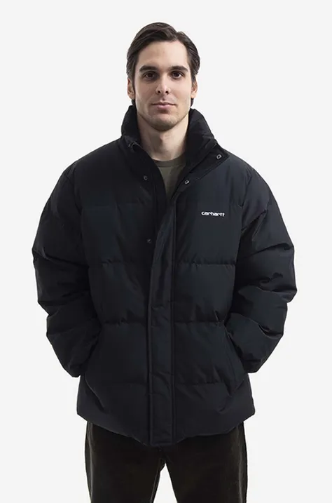 Páperová bunda Carhartt WIP pánska, čierna farba, zimná