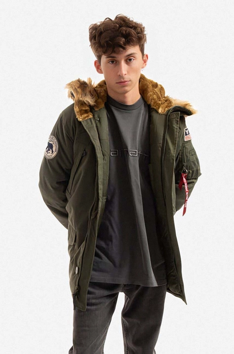 Alpha Industries jacket Polar Jacket men's green color 123144.257