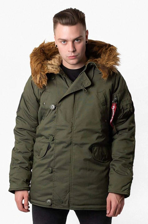 Куртка Alpha Industries чоловіча колір зелений зимова 193128.257-green