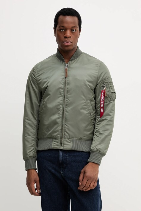 Bomber jakna Alpha Industries za muškarce, boja: zelena, za prijelazno razdoblje, 191118.432-green
