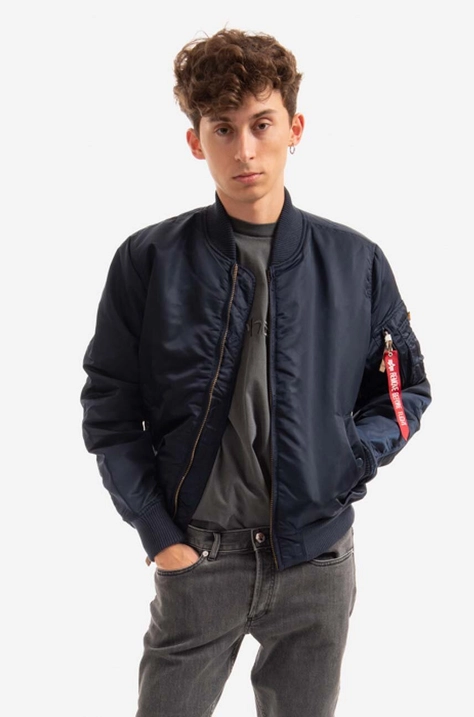 Alpha Industries bomber jacket MA-1 VF 59 men's navy blue color 191118.07