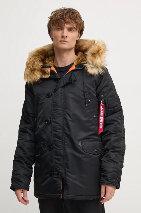 Alpha Industries geacă ALPHA INDUSTRIES PARKA N3B VF 59 bărbați, culoarea negru, de iarnă 103141.03-black