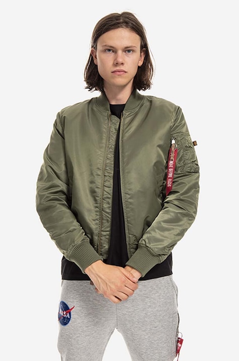 Bomber jakna Alpha Industries moška, zelena barva