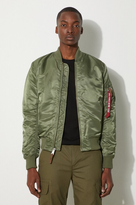 Alpha Industries bomber jacket MA 1 VF 59 men's green color 191118.01
