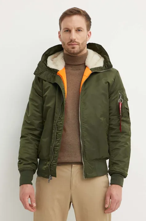 Alpha Industries kurtka MA-1 Hooded męska kolor zielony zimowa 158104.257