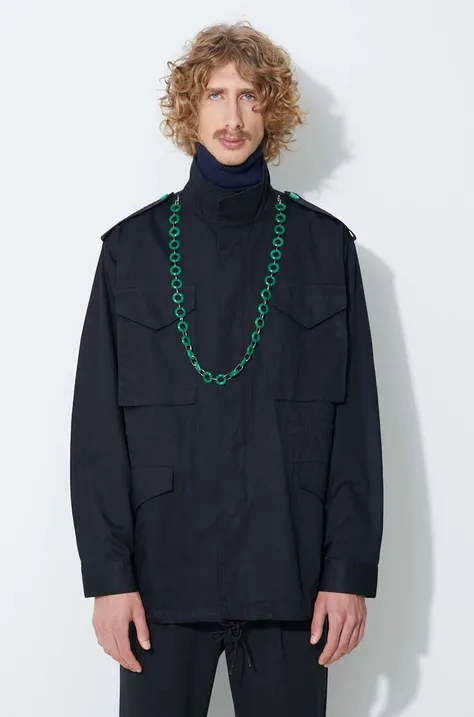 Βαμβακερό σακάκι CLOT χρώμα: μαύρο