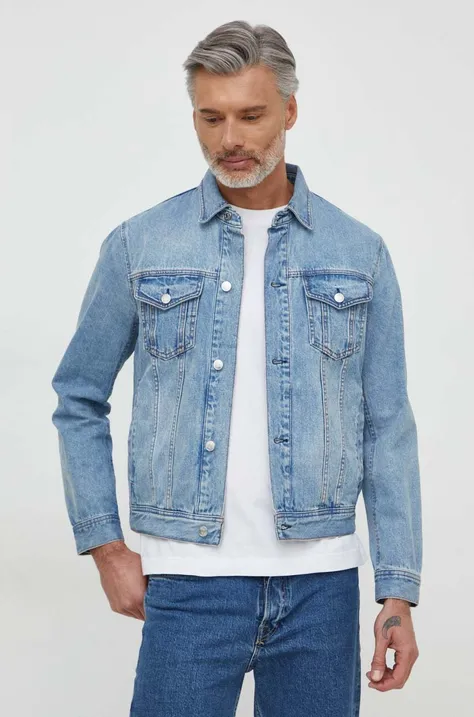 Armani Exchange kurtka jeansowa męska kolor niebieski przejściowa 8NZBP4 Z2P1Z NOS
