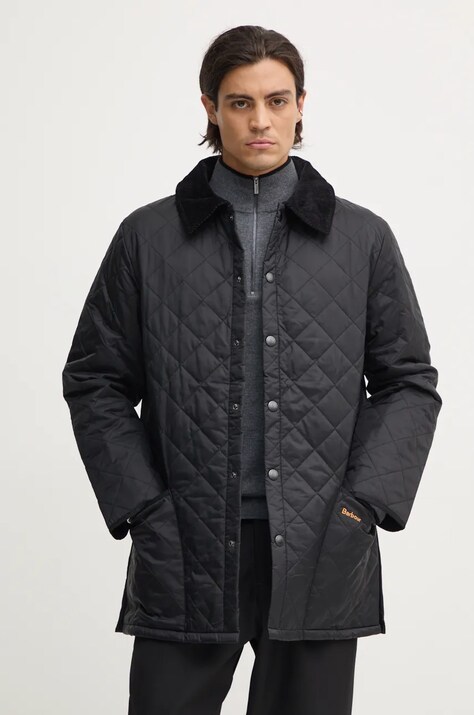 Barbour geaca le Quilt barbati, culoarea negru, de tranzitie, MQU0001