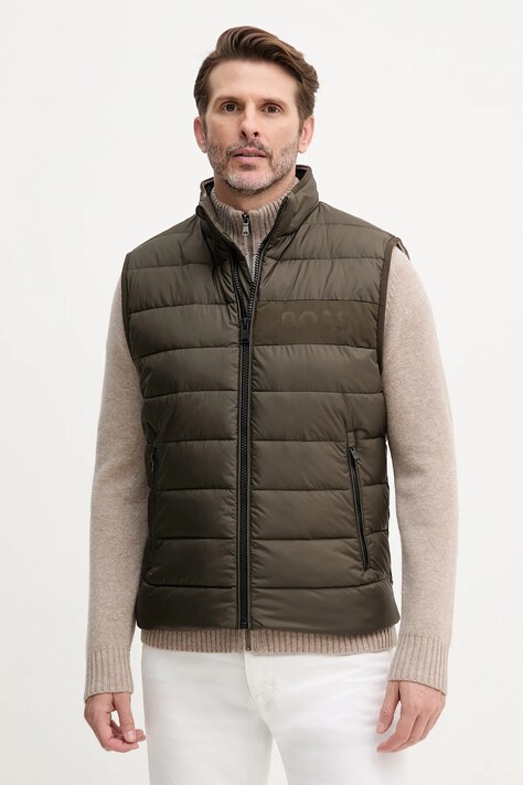 BOSS vestă culoarea bleumarin, de tranziție, 50518375