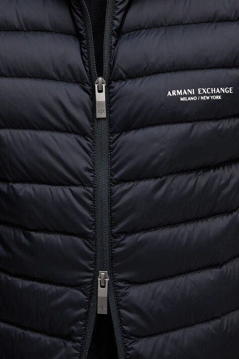 Пухова безрукавка Armani Exchange — AA00-KUM0T6, темно-синій — фото 5