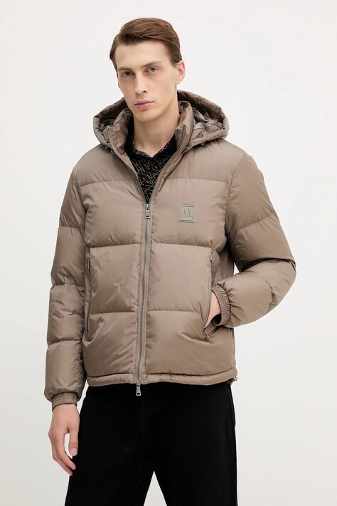 Armani Exchange kurtka puchowa kolor brązowy zimowa XM000348 AF12286