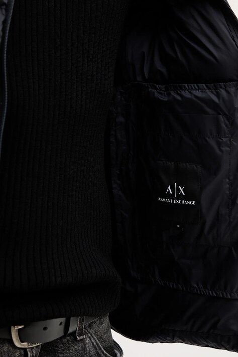 Пухова куртка Armani Exchange — AA00-KUM0TF, темно-синій — фото 7