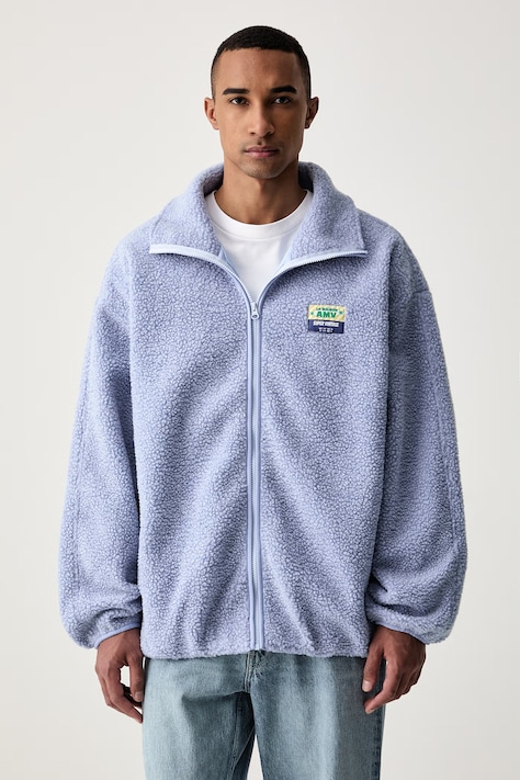 American Vintage bluza rozpinana męska polarowa niebieska MHOK17A