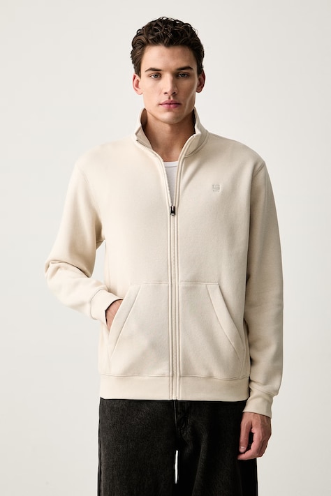 G-Star bluza męska z bawełną Premium core track beżowa D29292-C235