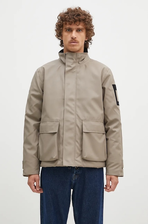 Rains kurtka Glacial Jacket 1527 kolor brązowy przejściowa 1527.TAUPE