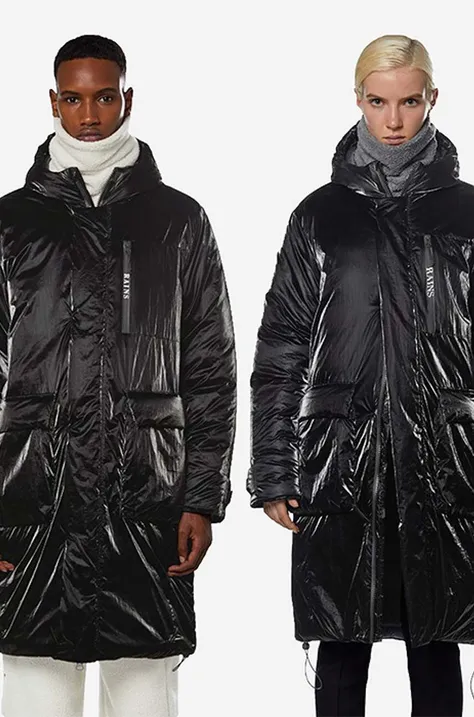 Rains jacket Avalanche Parka black color