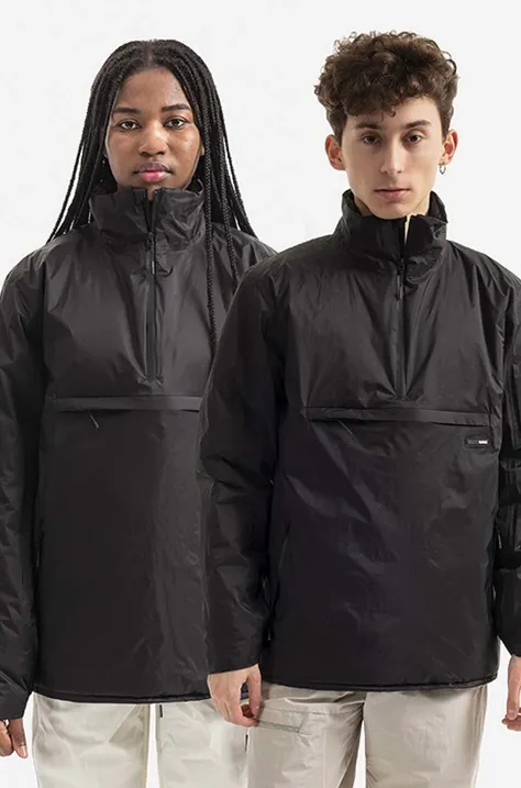 Rains jacket Padded Nylon Anorak black color