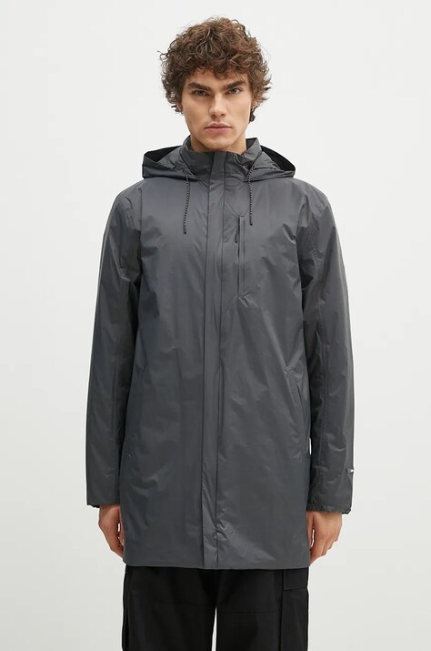 Rains jacket Padded Nylon Coat gray color